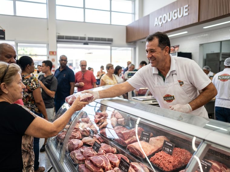 Treinamento de Açougue: Recebimento · Cortes · Maturação · Armazenamento · Exposição · Perdas